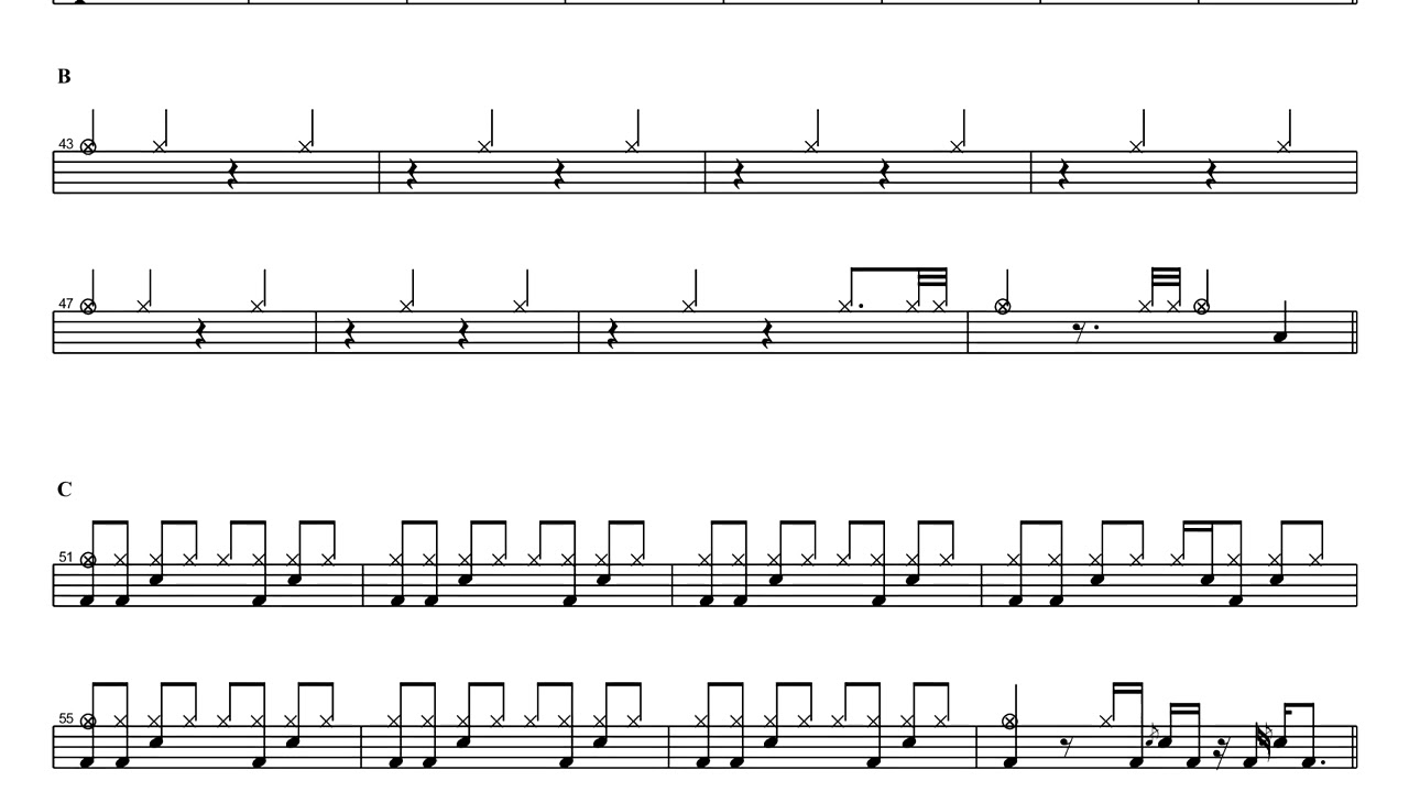 2NE1-Lonely (band ver.) | 드럼악보