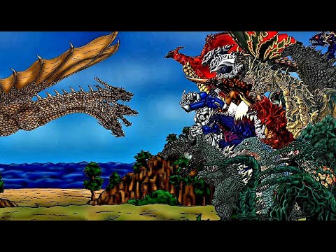 King Ghidorah VS All Kaiju Monster Godzilla Daikaiju Battle Royale (ไทย) P_O
