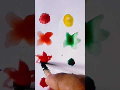Magic Colour with Flowers || Easy Watercolour Flower #shorts #trending#watercolor painting