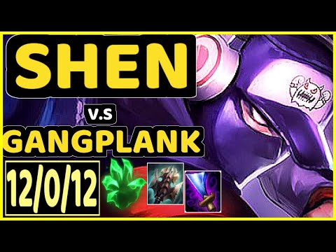 CAOS (SHEN) vs GANGPLANK - 12/0/12 KDA TOP CHALLENGER GAMEPLAY - BR