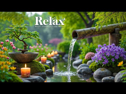 Healing of the Mind 🌿 Bamboo Water Sounds & Relaxing Music, Anxiety Relief