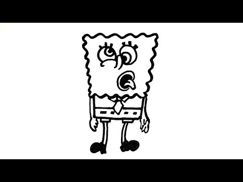 How to draw Spongebob | Cartoon characters Drawing |...