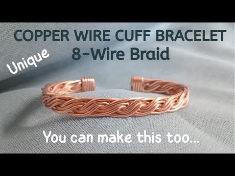How to make a stunning Braided Copper Wire Cuff Bracelet - 8 Wire Braid @CopperCrazy