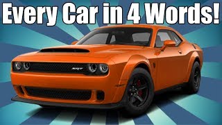 Every Car Ever in 4 Words! AMERICAN EDITION