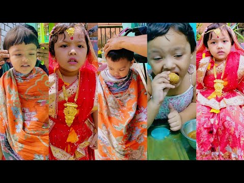 Mihika and Ridhika's hair cutting video😝😆মিহিকা আজ radha সাজলো new funny moments of mihika ridhika 