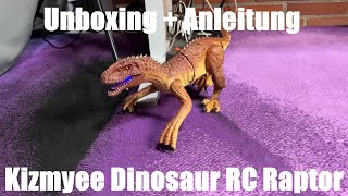 Dinosaurier Spielzeug RC Raptor Ferngesteuert für Kinder realer Velociraptor unboxing und Anleitung