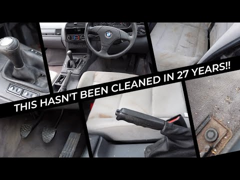 DEEP CLEANING AND DETAILING A FILTHY CAR INTERIOR! *BMW 36 PROJECT*