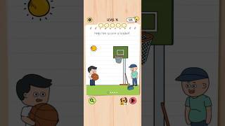 Brain Test 5 Level 75: Help him score a basket Walkthrough