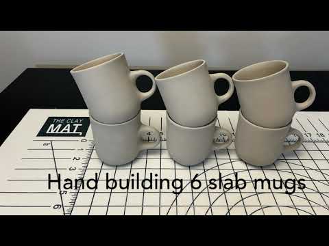 Hand building 6 slab mugs with a rounded base