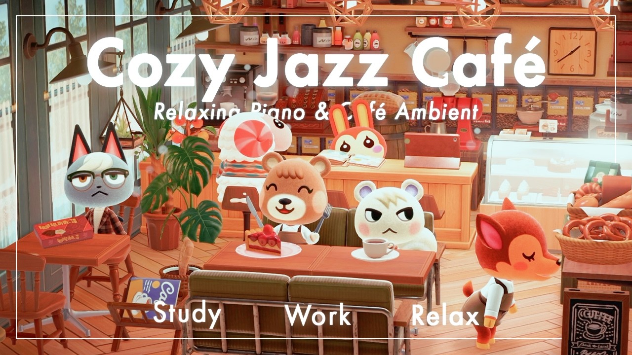 【あつ森BGM】Lofi Jazz Café｜コーヒーとパンの香りで満たされるくつろぎカフェ｜ピアノと環境音｜勉強・リラックス・作業用BGM