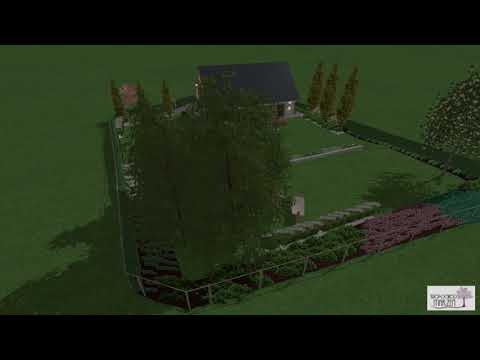 Wizualizacja ogrodu  przy domu Viking 4 /ExtraDom/ - wersja z oświetleniem