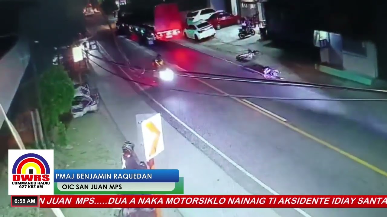 DRIVER TI TRUCK A NAKAATAL TI NAKAMOTORSIKLO, NAKABALUDEN IDIAY SAN JUAN MPS