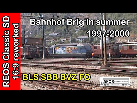 1997-2000 [SDw] Bahnhof Brig - Classic BLS, SBB, FO, BVZ - Old historical Brig - amazing consists!