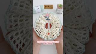 2-Minute Crochet Lace Hair Tie 🌸 #CrochetHairTie #EasyCrochet #CrochetTutorial