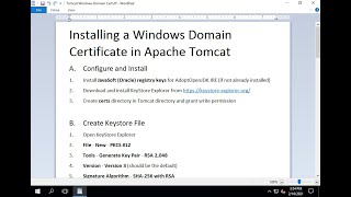 Installing a Windows Domain Certificate in Apache Tomcat