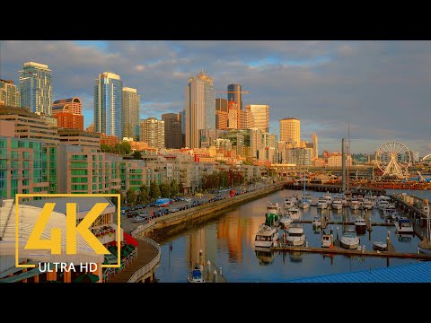 Seattle Downtown in 4K - City Life Video with Original Sound - Part #2 - Cities of the World