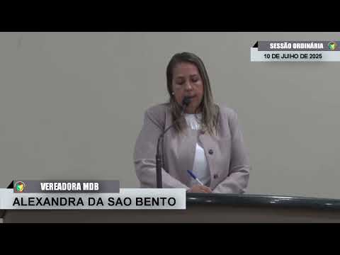 CMBTE - USO DE TRIBUNA PELA VEREADORA ALEXANDRA SA SÃO BENTO - MDB
