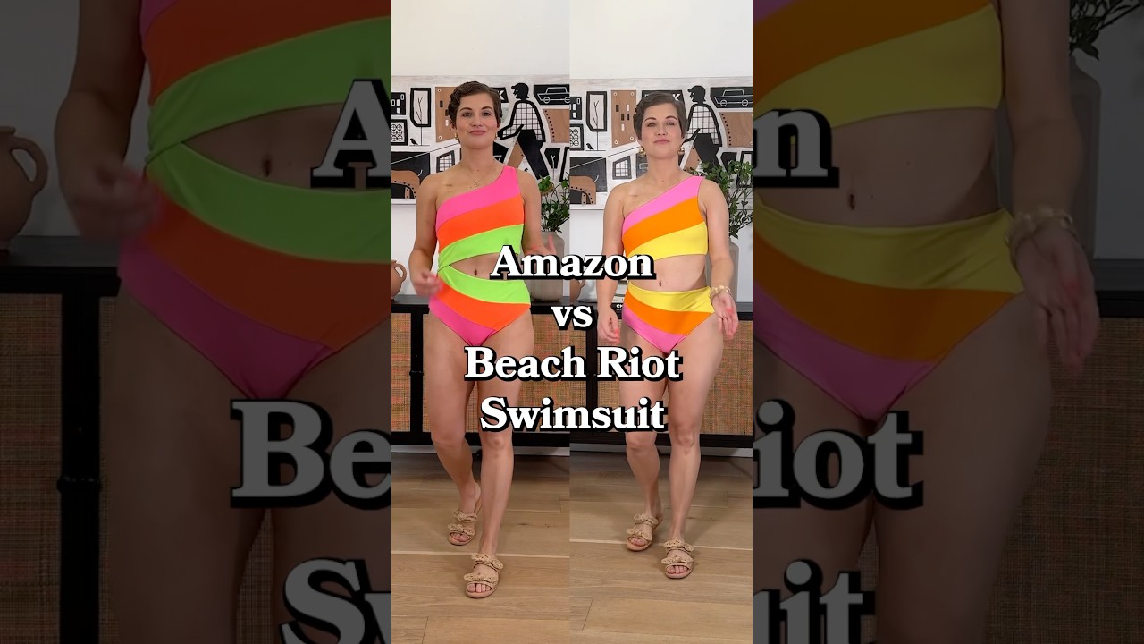 Amazon or Beach Riot?! Very similar suits, BIG difference in price! #onepieceswimsuit #swimwear