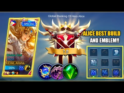 NEW ALICE TOP GLOBAL BEST BUILD & EMBLEM│ALICE GUIDE-MLBB