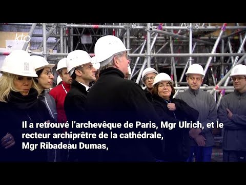 A 1 an de la réouverture, Emmanuel Macron s’est rendu sur le chantier de Notre-Dame de Paris