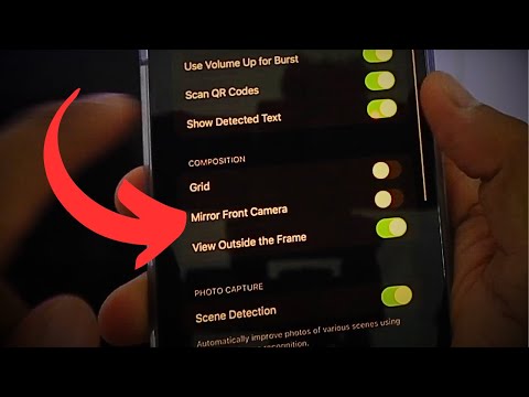 What happens when you turn on "Mirror Front Camera" setting on iPhone?