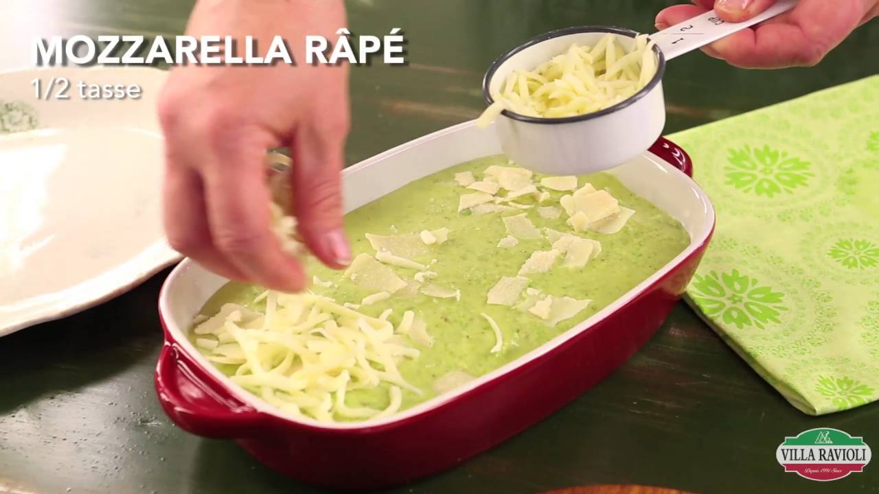 Ricotta and spinach manicotti with pesto-cream sauce