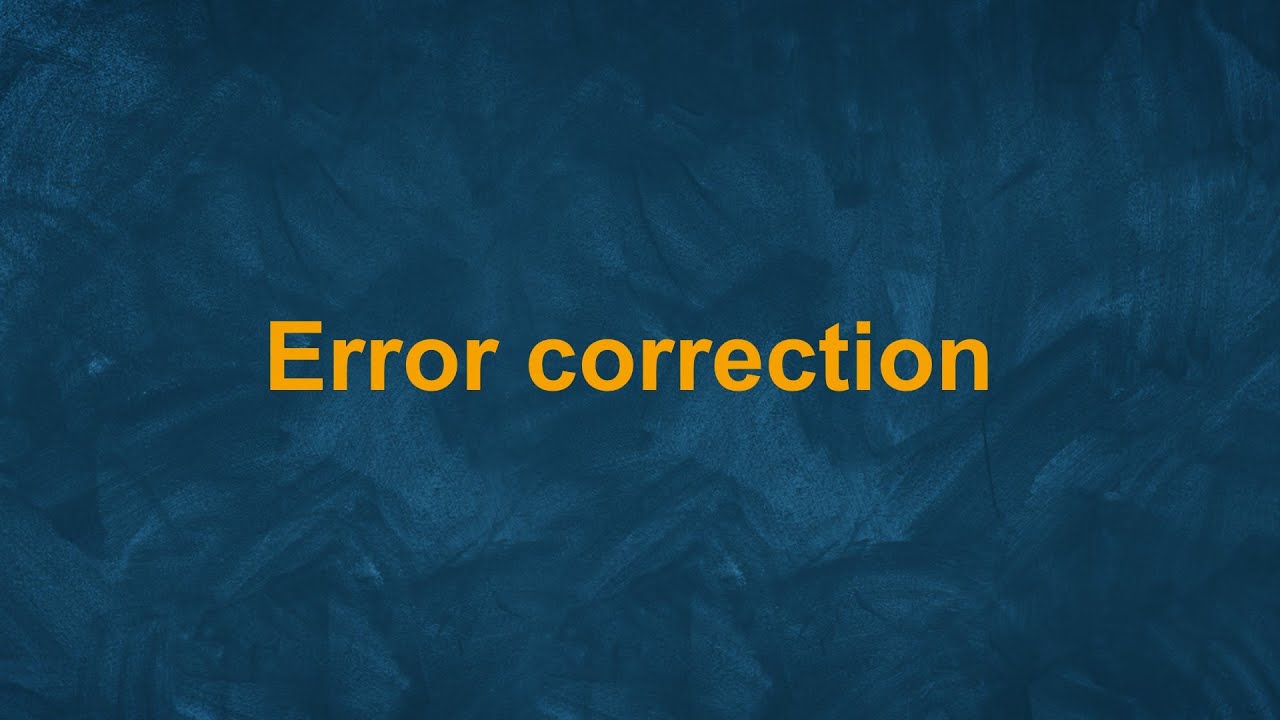 Error correction