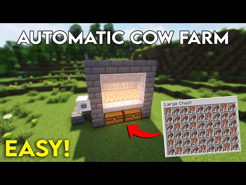 Easiest Automatic Cow Farm - Java & Bedrock — Minecraft farm tutorial thumbnail