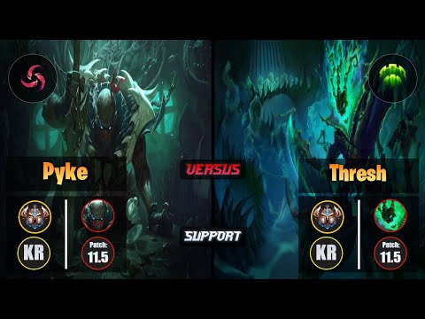 Challenger PYKE [Hail of Blades] (Support) VS  THRESH - Challenger KR Patch 11.5