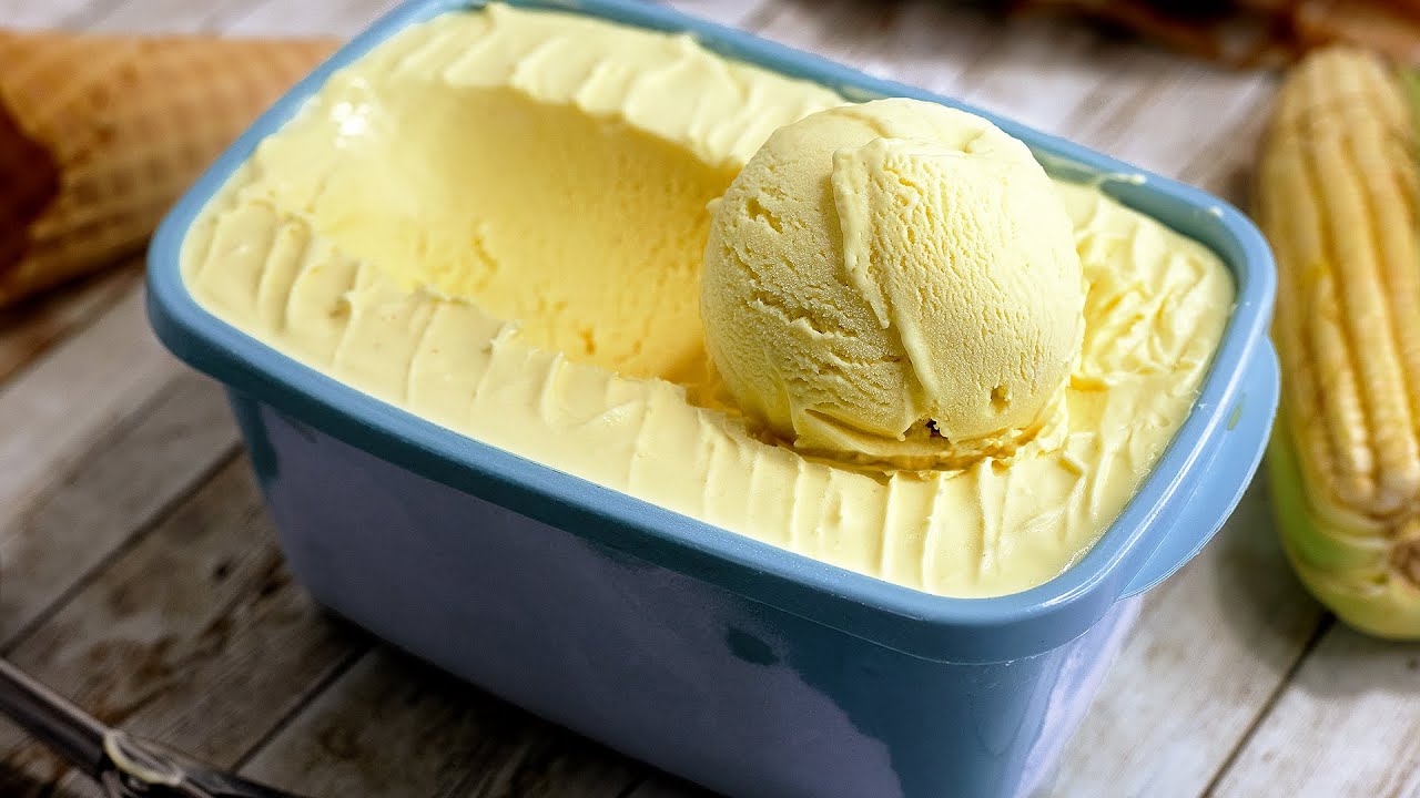 SORVETE DE MILHO VERDE CASEIRO FEITO A MÃO, SEM BATEDEIRA E SEM EMULSIFICANTE