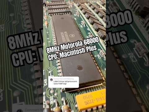 This 8MHz Motorola 68000 CPU is one beefy dual inline package: Macintosh Plus computer circa 1986