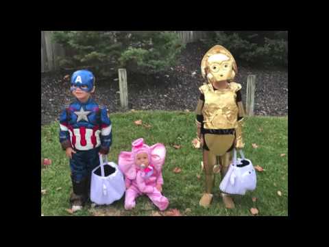 Halloween with C3P0 and Captain America!