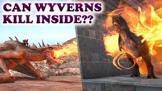 ARK - CAN WYVERN ATTACK THROUGH WALLS?? Wyvern Gameplay ARK Scorched Earth