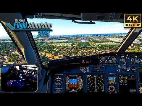MSFS 2024 FULL FLIGHT approach into PISA RWY 22L | PMDG 737-800 | Ultra Realistic 4K