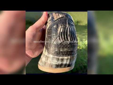 Custom made powder horn for gunpowder suitable for viking an...