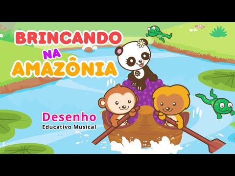 Brincando na Amazônia 🐊💜🐍| Desenho Educativo Musical ♫ Animazoo