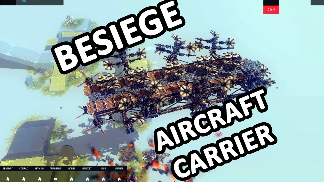 Besiege Flying Aircraft Carrier - YouTube