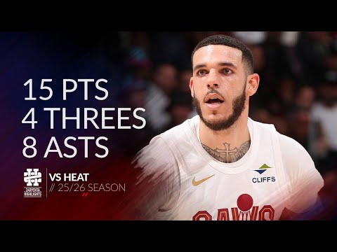 Lonzo Ball 15 pts 4 threes 8 asts vs Heat 25/26 season