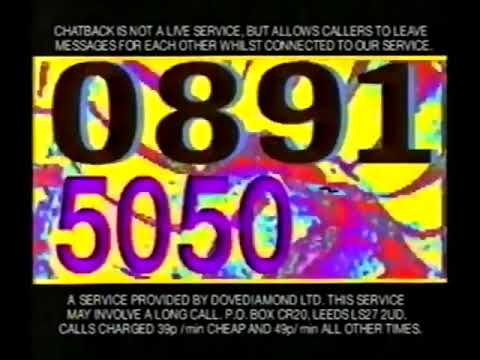 Chat Line Chatback 0891 50 50 50 90s Advertising