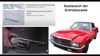 Antena automatyczna Hirschmann w R107 — wymiana linki napędowej i masztu