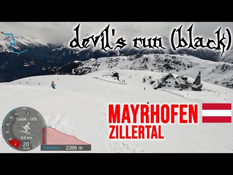 [4K] Skiing Mayrhofen, Devil's Run Steep Black & Red Tappental [13], Zillertal Austria, GoPro HERO11