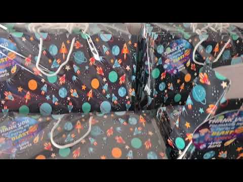Disa decorations blue space theme return gift bags, capacity...