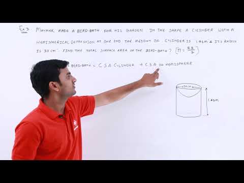 Surface area of Combination of Solids Problem 3