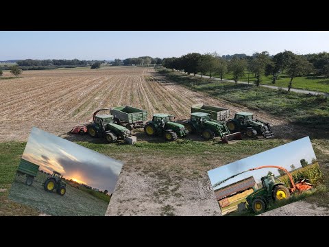 Großeinsatz Maishäckseln 2020 - 4x John Deere farmer corn harvest Maisernte