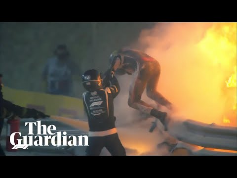 , title : 'Romain Grosjean walks away from fiery F1 crash in Bahrain Grand Prix'