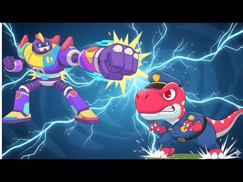 T-Rex Police | Giant Robot Adventure |  Song Nursery Rhymes | Nuton & Lola