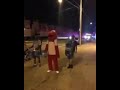 Elmo Dancing In Front Of Big Fire