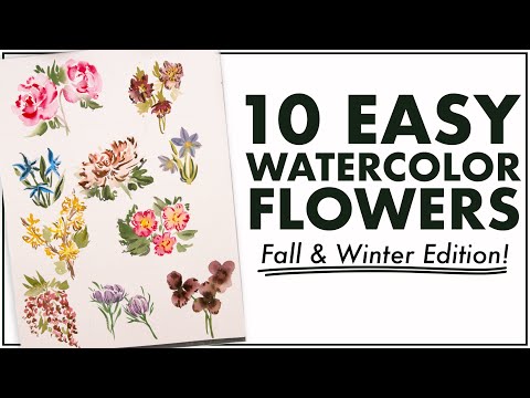 , title : 'Easiest Way to Paint TEN FALL FLOWERS with Watercolor!'