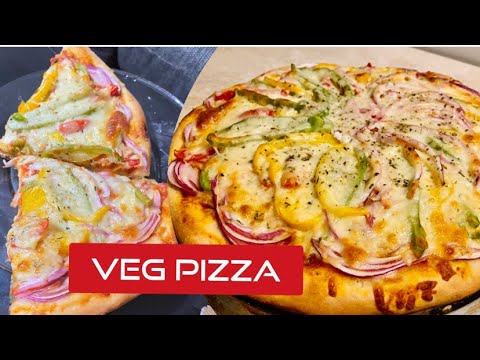 Homemade vegetable pizza recipe yumm pizza made by my husband  || veggie pizza | USA Tamilponnu