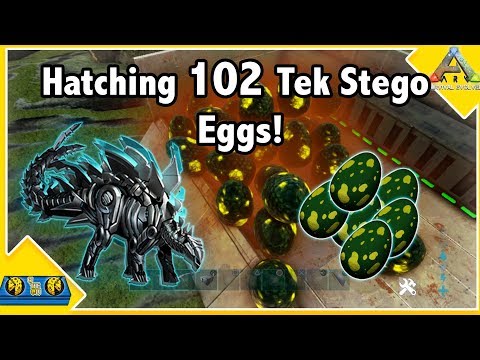 HATCHING 102 TEK STEGO EGGS FOR MUTATIONS! || Ark Survival Evolved!